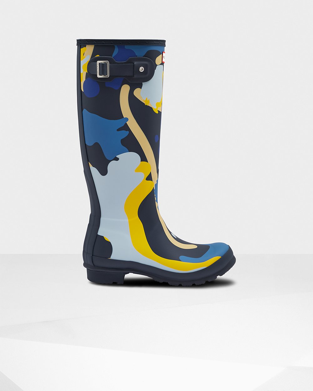 Galochas Altas Hunter Feminina Azul Marinho Camufladas - Original Rockpool Camo - 40VLEHQCB
